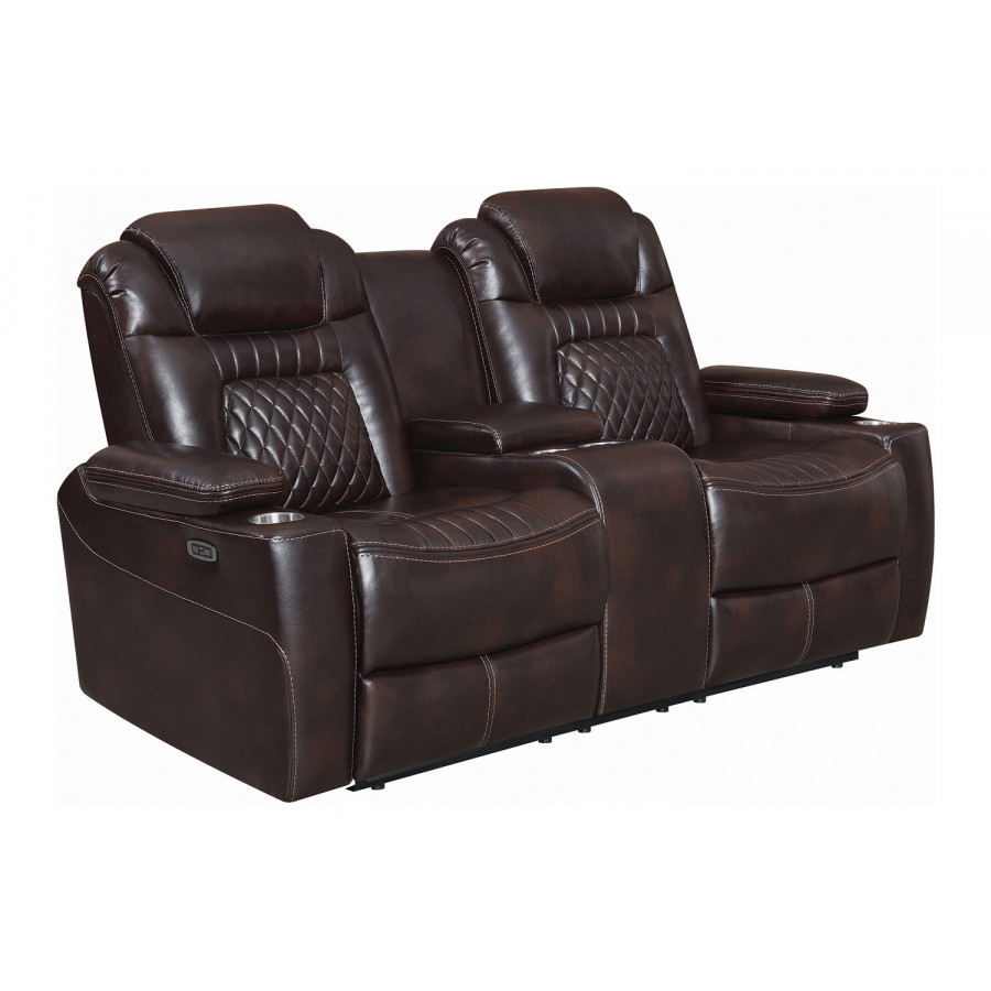 Coaster Korbach Upholstered Power Loveseat - Espresso