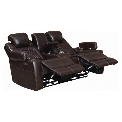 Coaster Korbach Upholstered Power Loveseat - Espresso