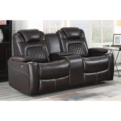 Coaster Korbach Upholstered Power Loveseat - Espresso