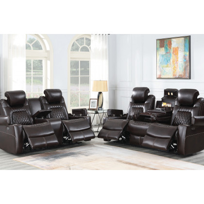 Coaster Korbach Upholstered Power Loveseat - Espresso