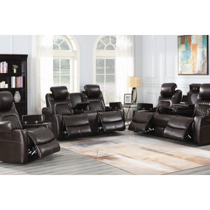 Coaster Korbach Upholstered Power Loveseat - Espresso
