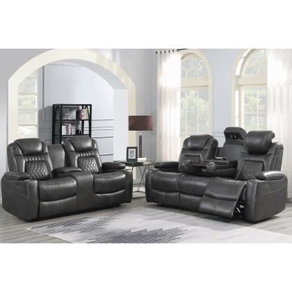 Coaster Korbach Upholstered Power Sofa - Charcoal