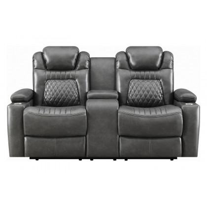 Coaster Korbach Upholstered Power Loveseat - Charcoal