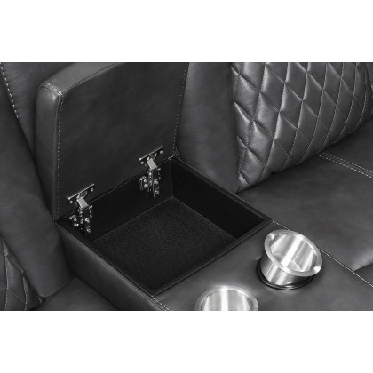 Coaster Korbach Upholstered Power Loveseat - Charcoal