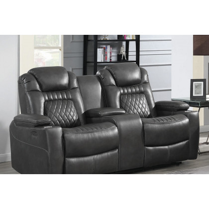 Coaster Korbach Upholstered Power Loveseat - Charcoal