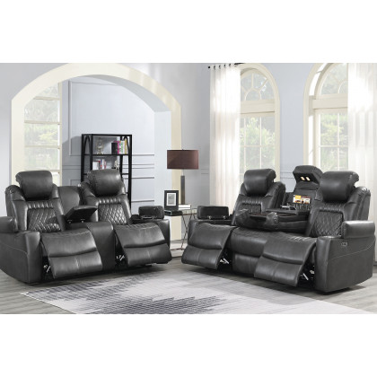 Coaster Korbach Upholstered Power Loveseat - Charcoal