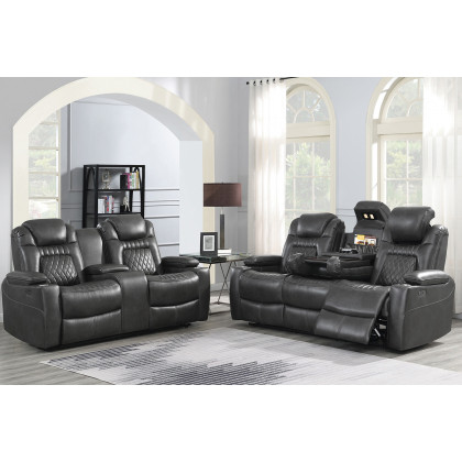 Coaster Korbach Upholstered Power Loveseat - Charcoal
