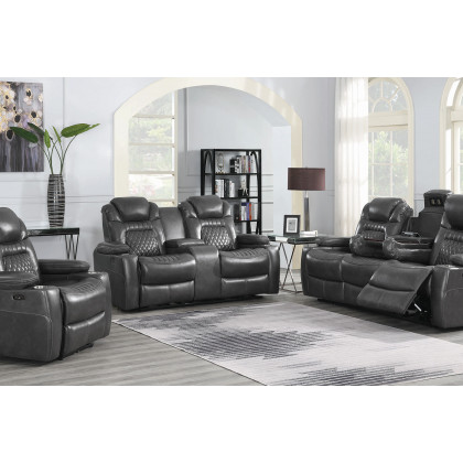 Coaster Korbach Upholstered Power Loveseat - Charcoal