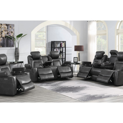 Coaster Korbach Upholstered Power Loveseat - Charcoal