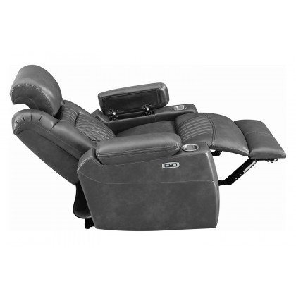 Coaster Korbach Upholstered Power Recliner - Charcoal
