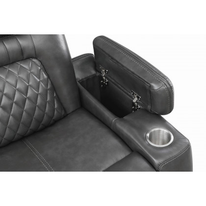 Coaster Korbach Upholstered Power Recliner - Charcoal