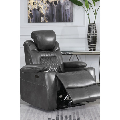 Coaster Korbach Upholstered Power Recliner - Charcoal