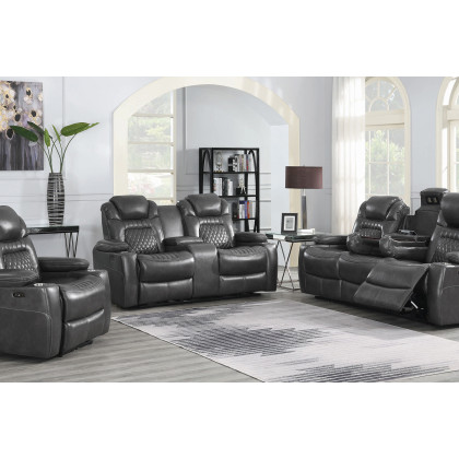 Coaster Korbach Upholstered Power Recliner - Charcoal