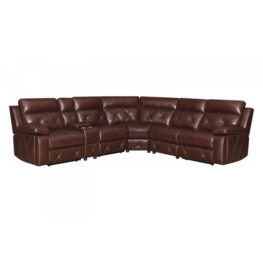 Coaster - Chester 6-Piece Power Sectional in Chocolate