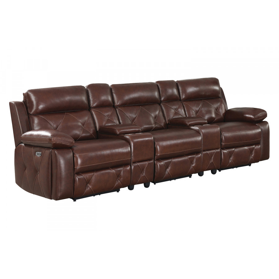 Coaster - Chester Upholstered Power Reclining Seat And Power Headrest Sofa in Chocolate