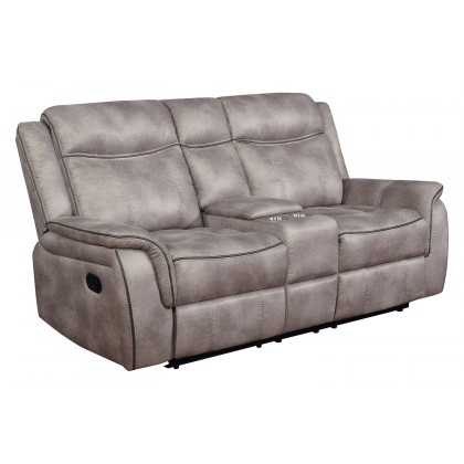 Coaster Lawrence Upholstered Tufted Back Motion Sofa - Taupe