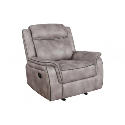Coaster Lawrence Upholstered Tufted Back Motion Sofa - Taupe