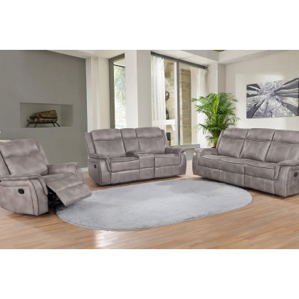 Coaster Lawrence Upholstered Tufted Back Motion Loveseat - Taupe