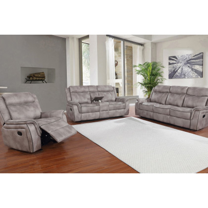 Coaster Lawrence Upholstered Tufted Back Motion Loveseat - Taupe