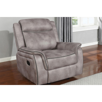 Coaster Lawrence Upholstered Tufted Back Glider Recliner - Taupe