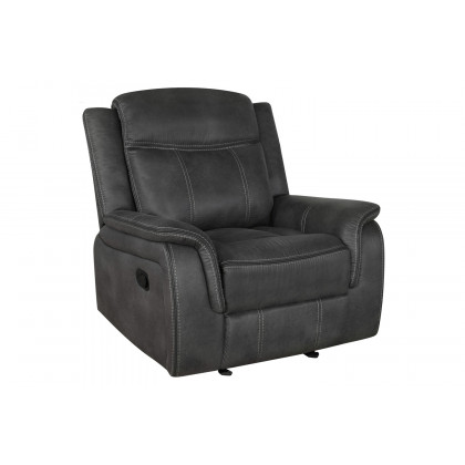 Coaster Lawrence Upholstered Tufted Living Room Set with Glider Recliner - Charcoal