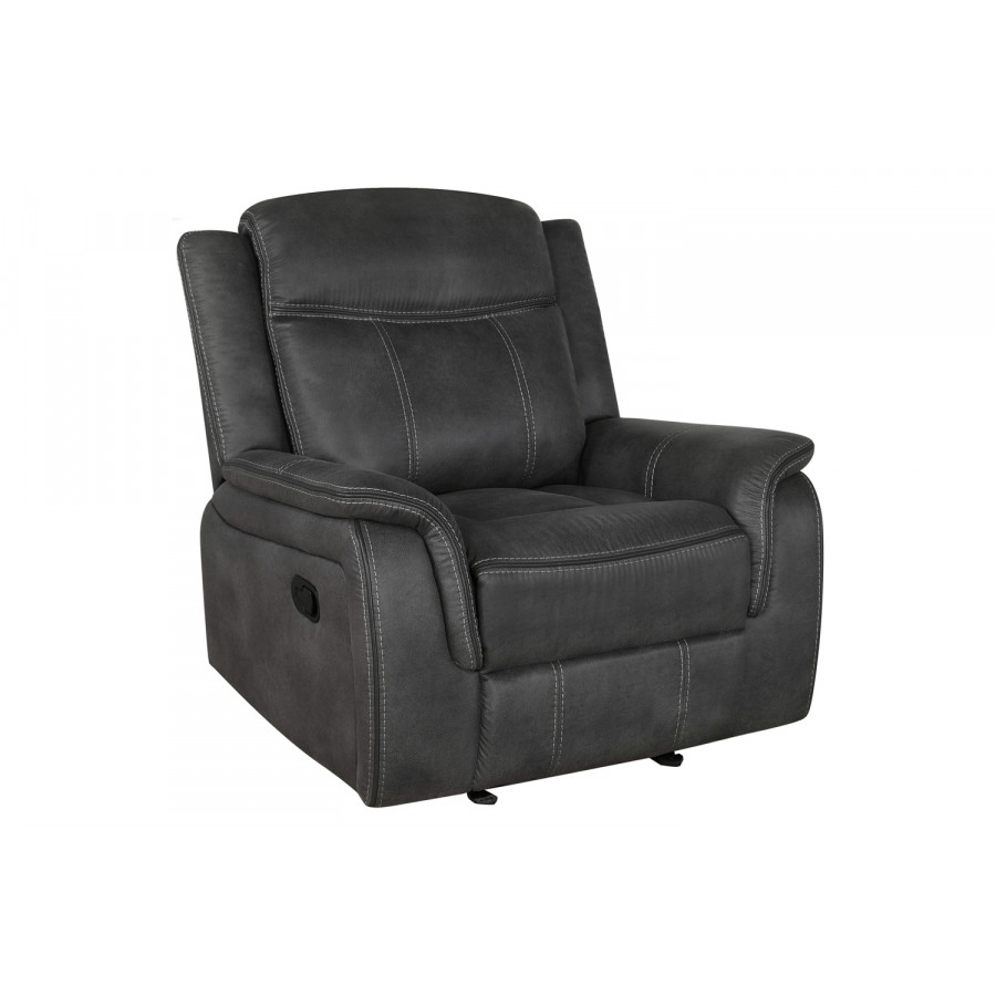 Coaster Lawrence Upholstered Tufted Back Glider Recliner - Charcoal