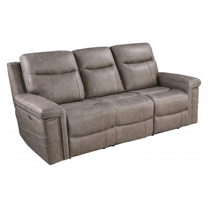 Coaster Wixom Upholstered Tufted Living Room Set with Power Recliner - Taupe
