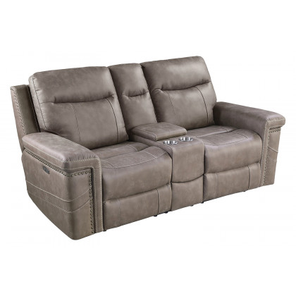 Coaster Wixom Upholstered Tufted Living Room Set with Power Recliner - Taupe