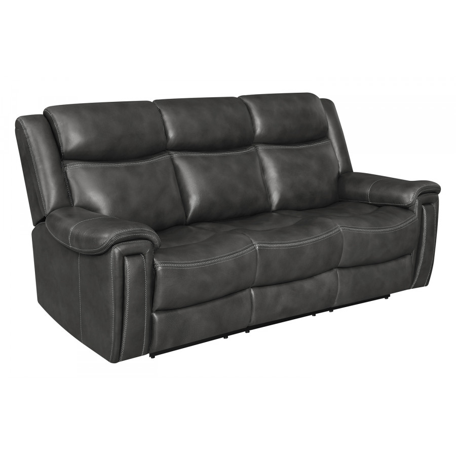 Coaster - Shallowford Upholstered Power Sofa in Hand Rubbed Charcoal