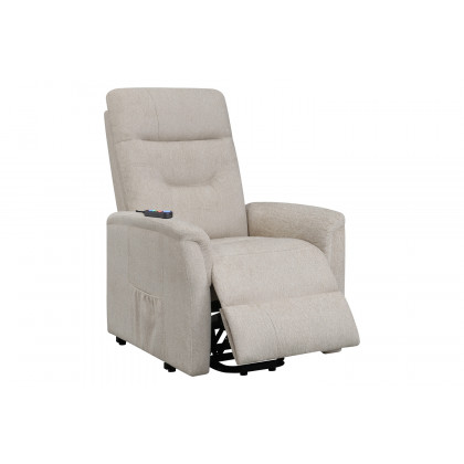 Coaster Power Lift Recliner with Storage Pocket - Beige