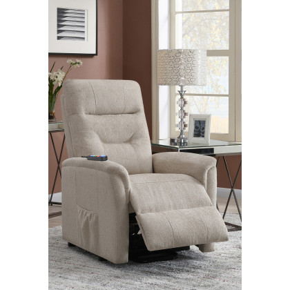 Coaster Power Lift Recliner with Storage Pocket - Beige