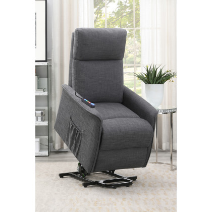 Coaster Power Lift Recliner with Wired Remote - Charcoal