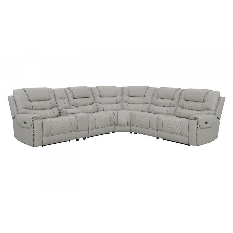 Coaster - Garnet 6-Piece Modular Power Sectional in Light Gray