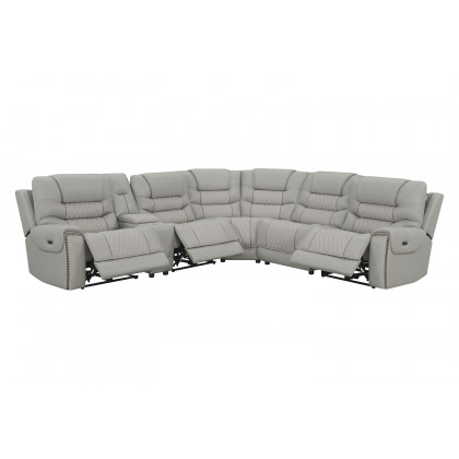 Coaster - Garnet 6-Piece Modular Power Sectional in Light Gray