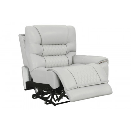 Coaster Garnet Upholstered Power Reclining Seat And Power Headrest Sofa - Light Gray