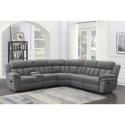 Coaster Bahrain 6-Piece Upholstered Motion Sectional - Charcoal