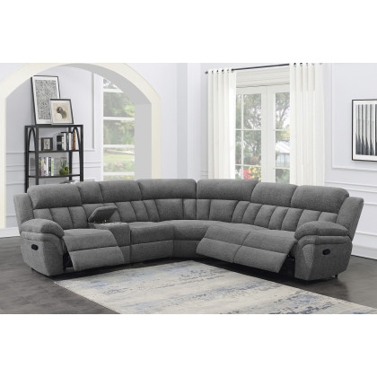 Coaster Bahrain 6-Piece Upholstered Motion Sectional - Charcoal