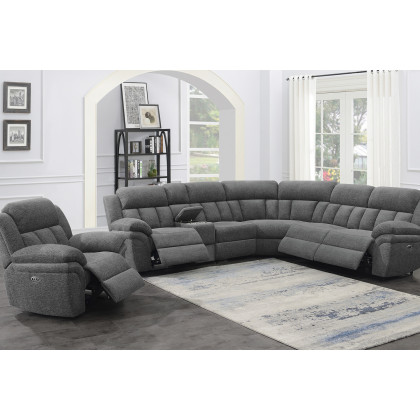 Coaster Bahrain 6-Piece Upholstered Power Sectional - Charcoal