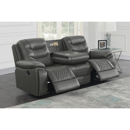 Coaster Flamenco Tufted Upholstered Motion Sofa - Charcoal