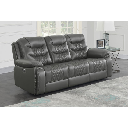 Coaster Flamenco Tufted Upholstered Power Sofa - Charcoal