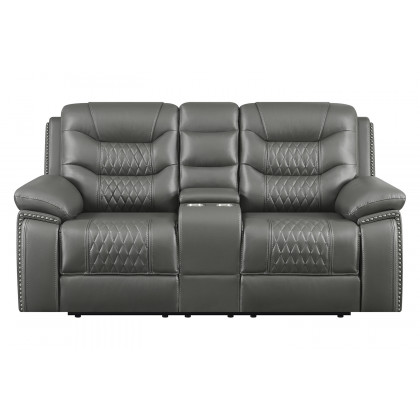 Coaster Flamenco Tufted Upholstered Power Loveseat with Console - Charcoal