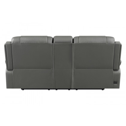 Coaster Flamenco Tufted Upholstered Power Loveseat with Console - Charcoal