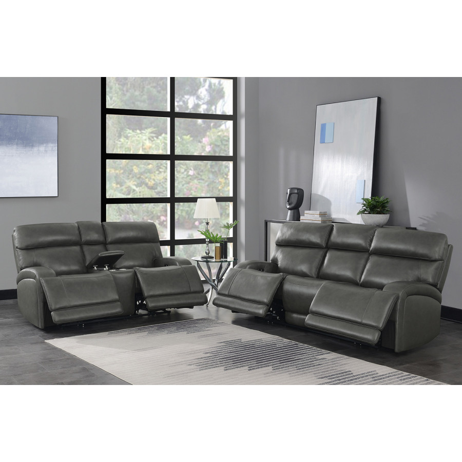Coaster Longport 2-Piece Upholstered Power Living Room Set - Charcoal