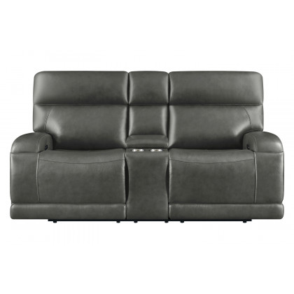 Coaster Longport Upholstered Power Loveseat with Console - Charcoal