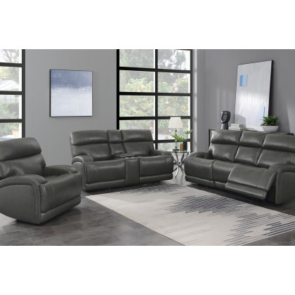 Coaster Longport Upholstered Power Loveseat with Console - Charcoal
