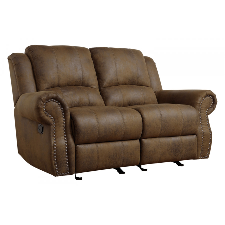 Coaster - Sir Rawlinson Rolled Arm Glider Loveseat with Nailhead Trim