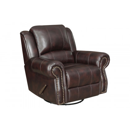 Coaster Sir Rawlinson Upholstered Living Room Set with Swivel Rocker Recliner - Dark Brown