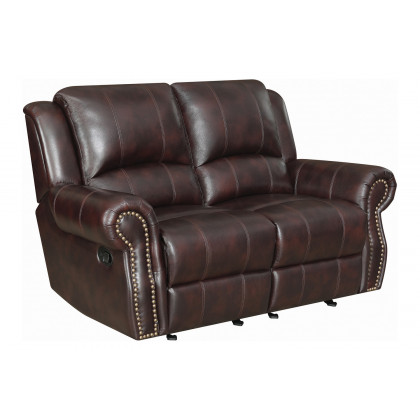 Coaster - Sir Rawlinson Rolled Arm Glider Loveseat with Nailhead Trim