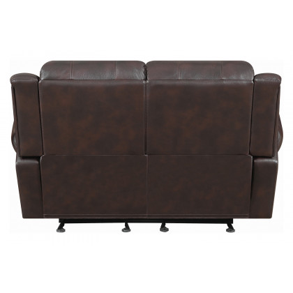 Coaster Sir Rawlinson Nailhead Trim Glider Loveseat - Dark Brown