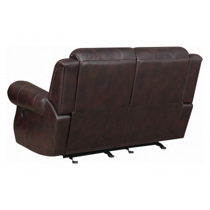 Coaster Sir Rawlinson Nailhead Trim Glider Loveseat - Dark Brown